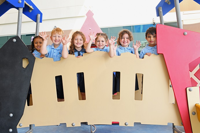 KG Students in playground