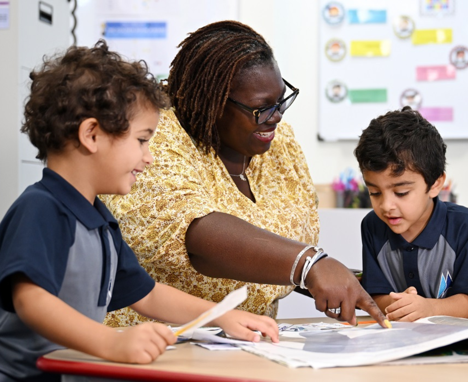 teacher with students
