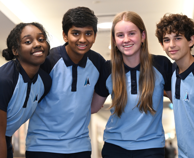 mixed diverse students