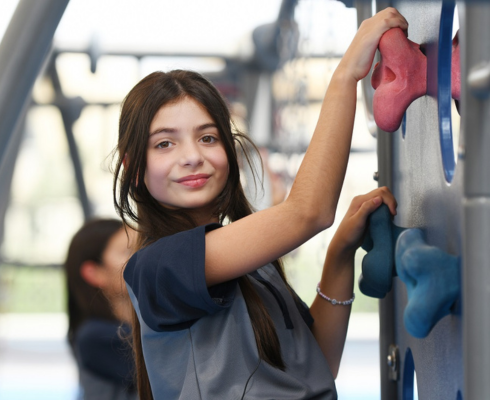 student in playground